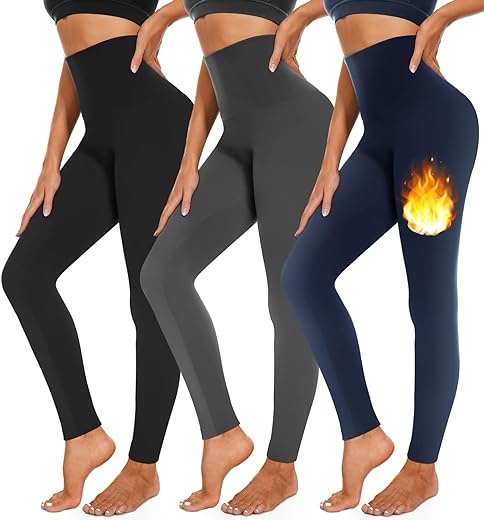  NORMOV High Waisted Leggings For Women, Workout Soft Tummy  Control Yoga Pants 3 Pack