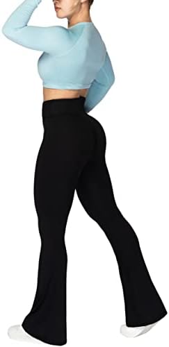 Sunzel Flare Leggings, Crossover Yoga Pants with Tummy Control,  High-Waisted and