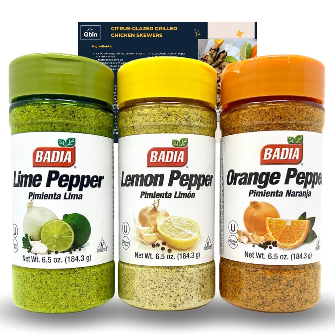Badia Wings Seasoning Bundle - Lime Pepper 6.5 Oz, Lemon Pepper 6.5 Oz, Orange  Pepper 6.5 Oz, Ranch Seasoning 5 Oz - QBIN Recipe Card - Variety Pack of 4  - Yahoo Shopping